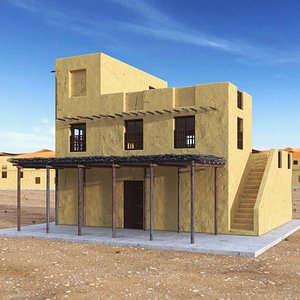 3D Arabian Traditional House with Canopy