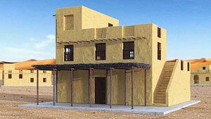 3D Arabian Traditional House with Canopy
