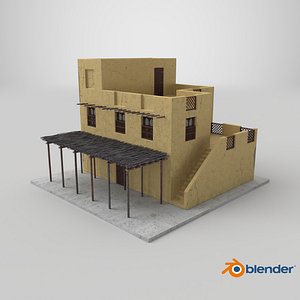 3D Arabian Traditional House with Canopy