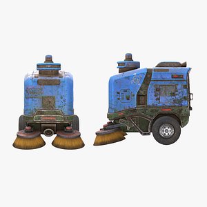 Rusty Street Sweeper Bot 3D model