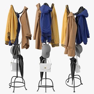 Cast Metal Standing Coat Rack