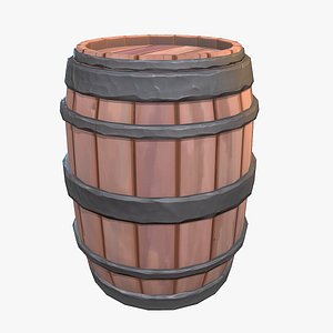 3D Stylized Wooden Barrel model