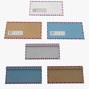 Air Mail Window Envelope Size DL Style WALLET 3D model
