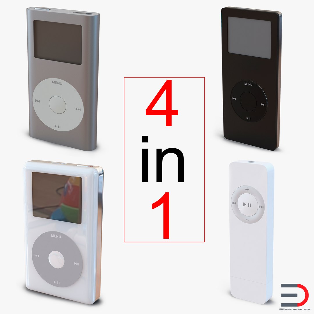 iPod 3D Models Collection 4 3D model preview