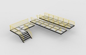 Modular industrial walkway 3D model 3D model