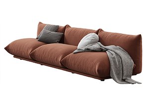 Marenco 3-Seater Sofa without Armrests 3D model