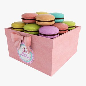 Macaroon pink box 3D model