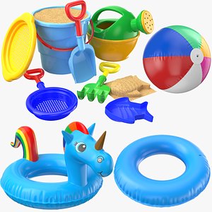 Large Detailed Beach Toys Collection