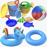 Large Detailed Beach Toys Collection