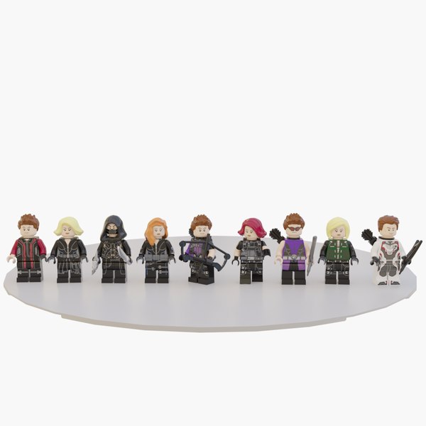 Lego Natasha Romanoff and Hawkeye pack model TurboSquid