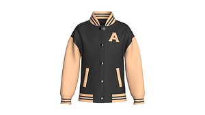 Kids Letterman Snap-Button Bomber Jacket