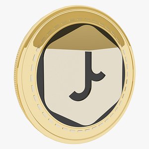 3D Jibrel Network Cryptocurrency Gold Coin