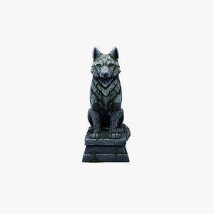 Stylized Wolf Statue