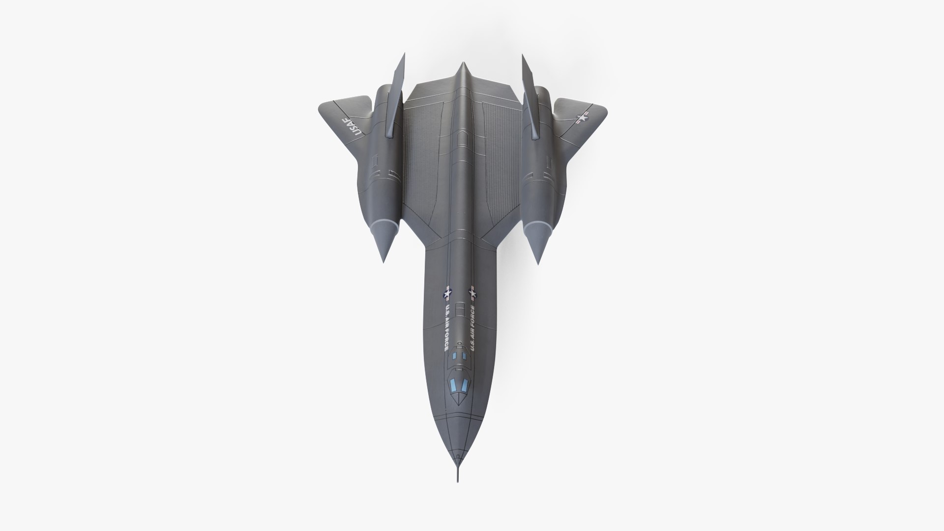 Lockheed SR-71 Blackbird model https://p.turbosquid.com/ts-thumb/h5/uqA3aZ/2D/lockheedsr71blackbird_00003/png/1622101075/1920x1080/fit_q87/66bb4e1b1f7fee54980d563c2e6a75ec9410fbc2/lockheedsr71blackbird_00003.jpg