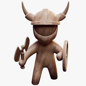 Wooden Boy Viking 3D model