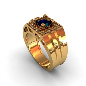 gem ring engagement 3D model