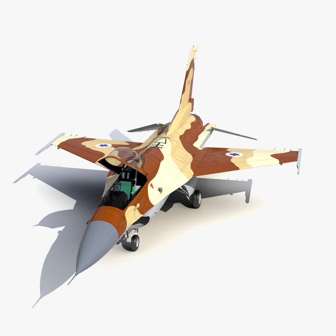 Fighter F-16 Fighting Falcon Rigged Israeli Air Force 3D model preview