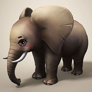 3D cartoon elephant model