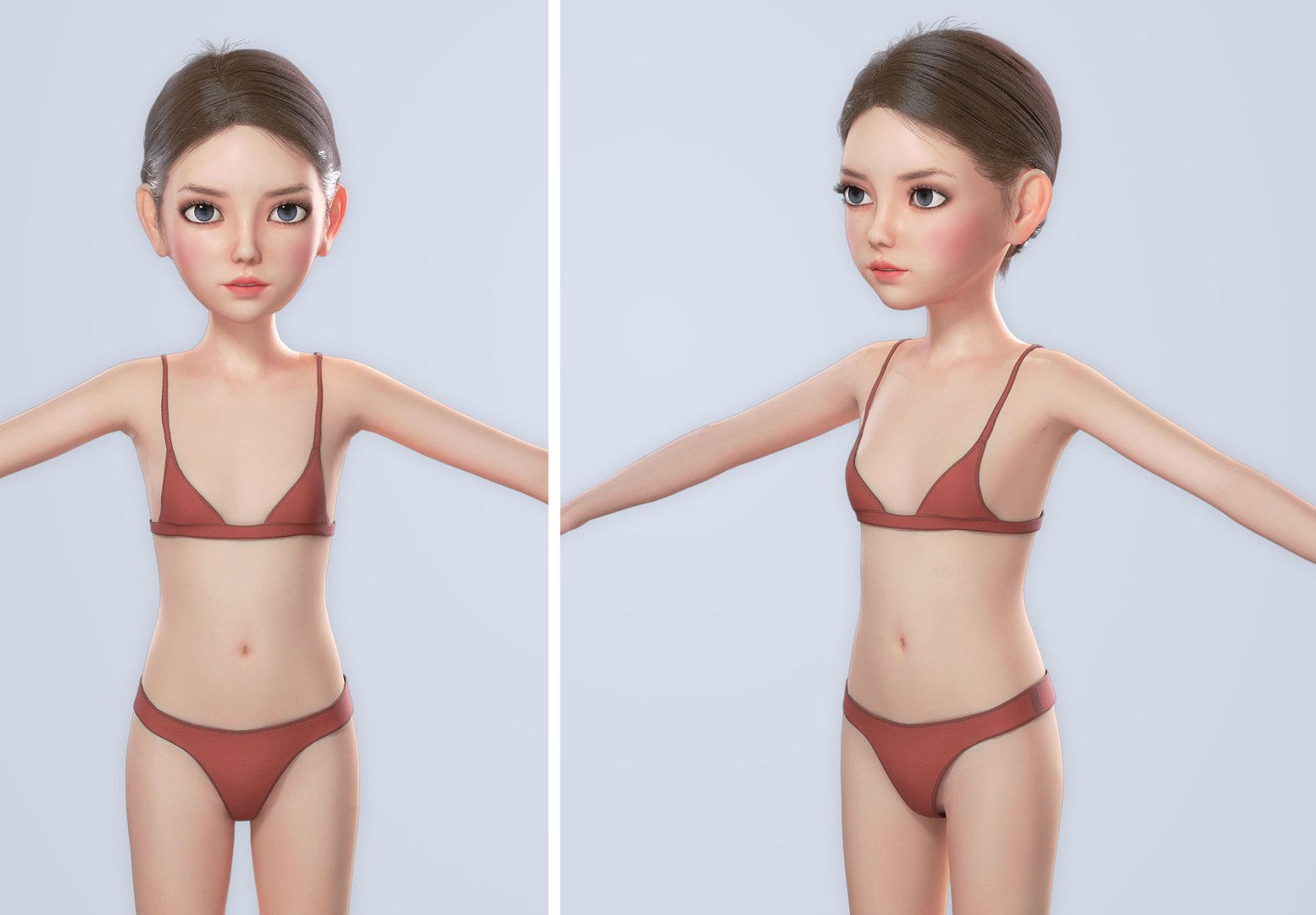 3d Cartoon Girl Woman Rigged Model Turbosquid 1767135