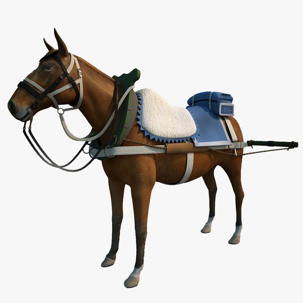 harnessed horse 3d 3ds