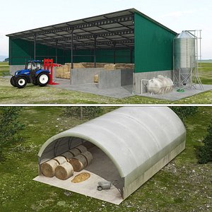 Hay Storage Barn Collection 3D model