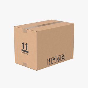 Cardboard Box 50x30x35 Closed 3D model