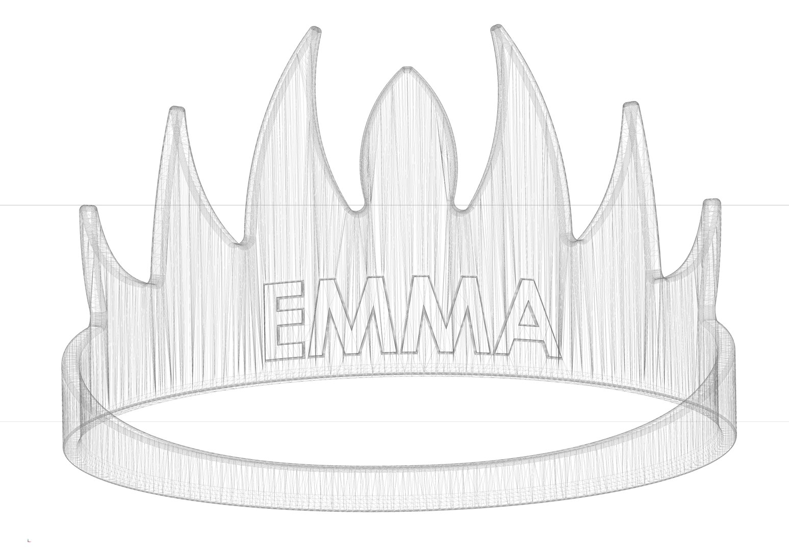 Elsa crown - inscription EMMA 3D https://p.turbosquid.com/ts-thumb/h6/Fw1ZMI/K1/wire/png/1668384979/1920x1080/fit_q87/e8058306e4d4baad73f6bed82aaf295e761d15f4/wire.jpg