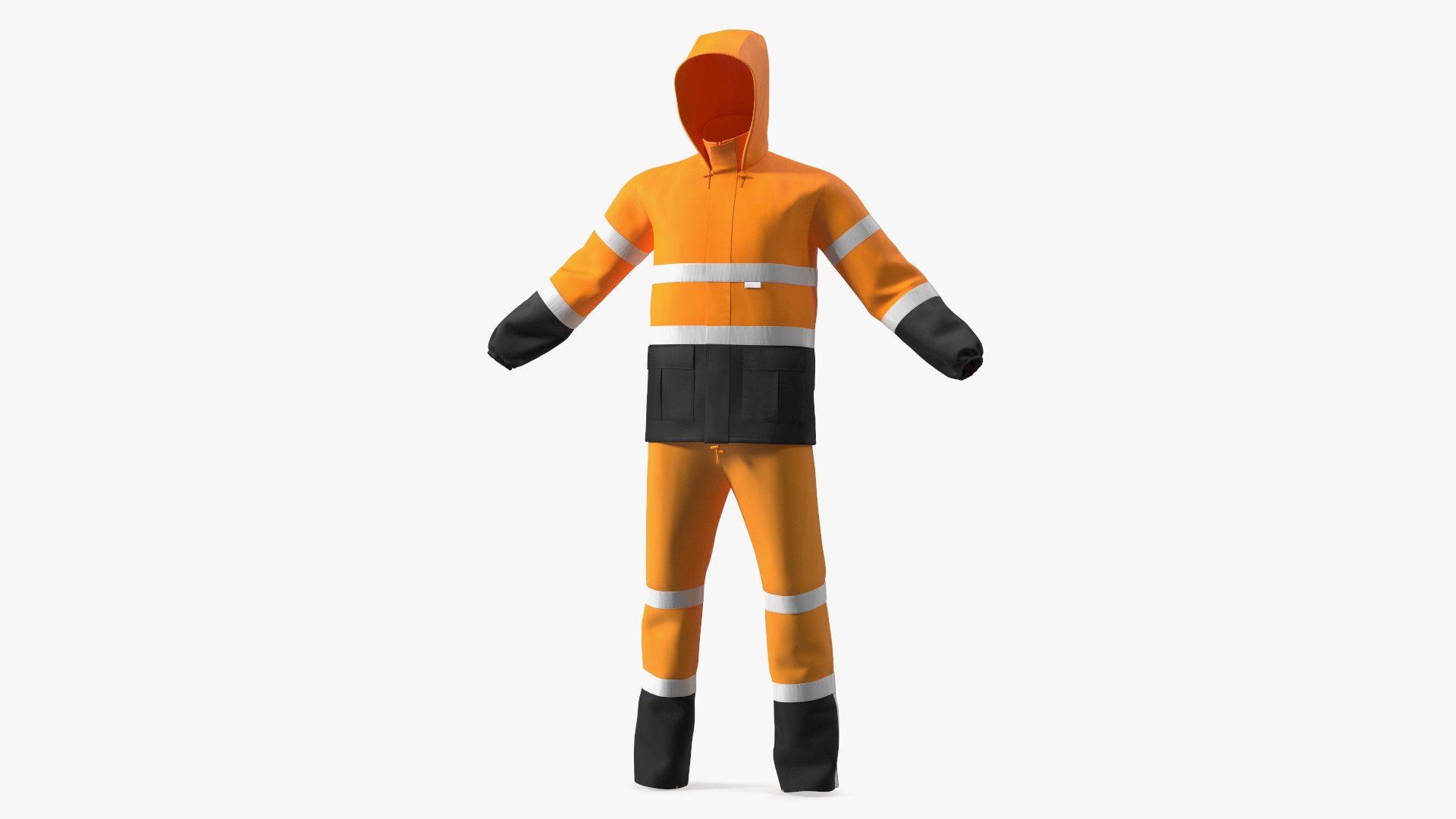 High Visibility Rain Suit 3D model preview