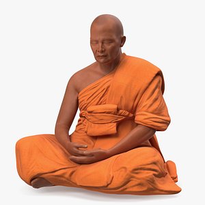 3ds max buddhist monk seated meditation