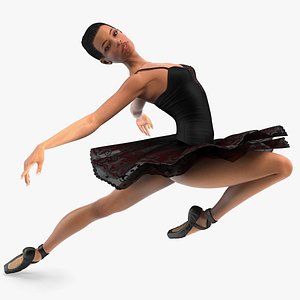 3D model light skinned black ballerina
