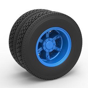 Rear wheel of old school truck Scale 1 to 25