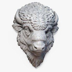 Bison Buffalo Head Relief