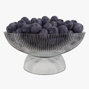 3D model Blueberry ripple glass bowl