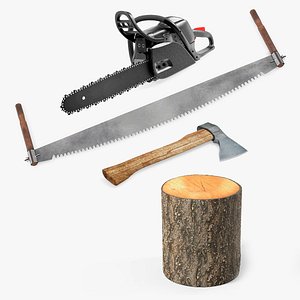 Forest Woodworking Equipment with Log Collection 3D model
