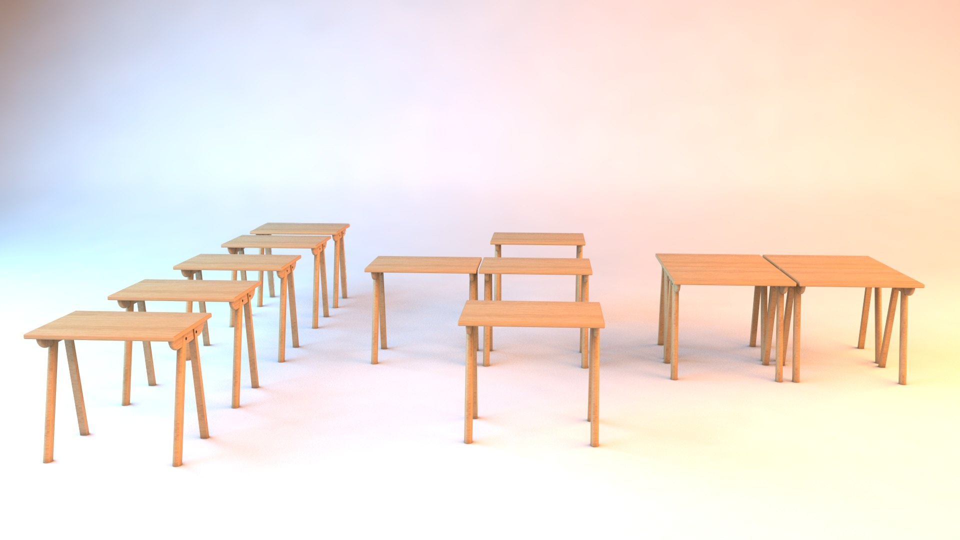 Table School 3D Model - TurboSquid 1593053