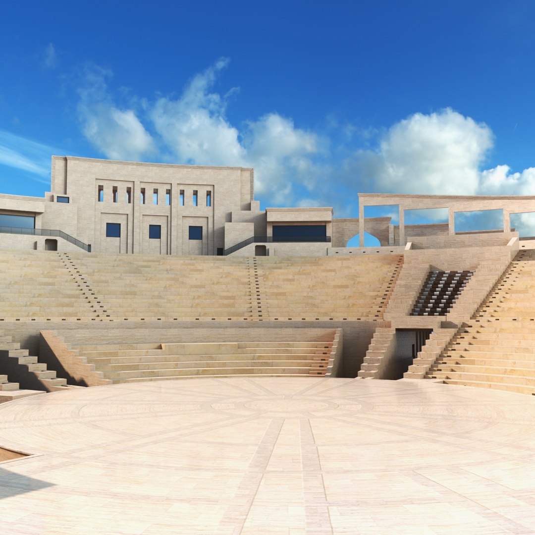 Katara Amphitheater Structure 3D model preview