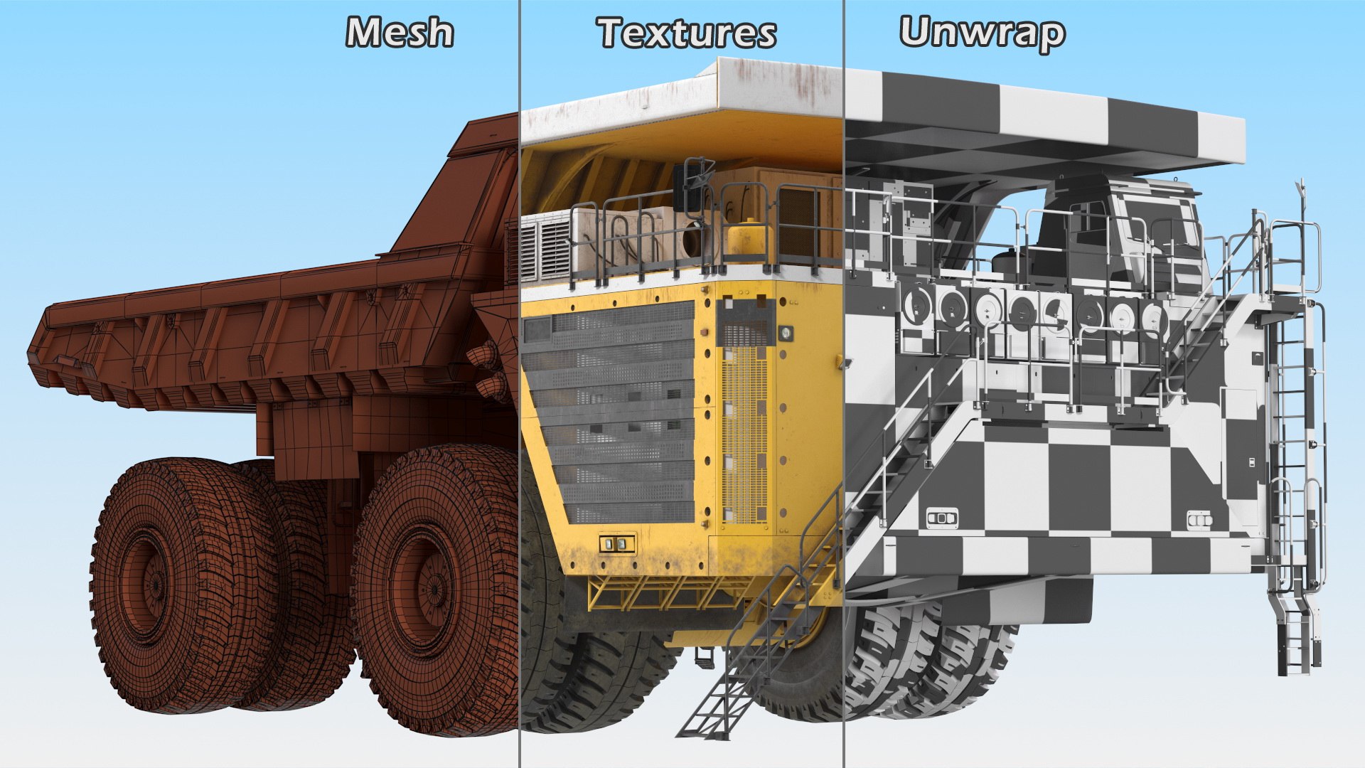 3D Ultra Class Haul Truck Dirty Rigged https://p.turbosquid.com/ts-thumb/h6/ltOdNI/v2/ultraclasshaultruckdirtyriggedc4dmodel023/jpg/1647279674/1920x1080/fit_q87/1e86820f4cb132e21288e2eee256eaa0a35f340d/ultraclasshaultruckdirtyriggedc4dmodel023.jpg