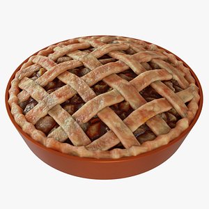 3D Apple Pie-With Procedural Materials-Blender model