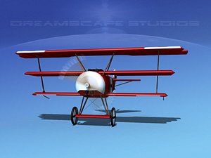 3d triplanes fokker dr-1 fighter model