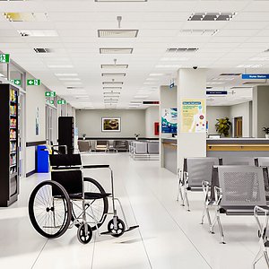 3D model Hospital Interior Exterior