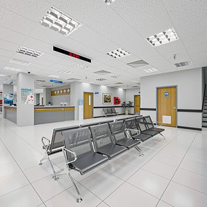 3D model Hospital Interior Exterior
