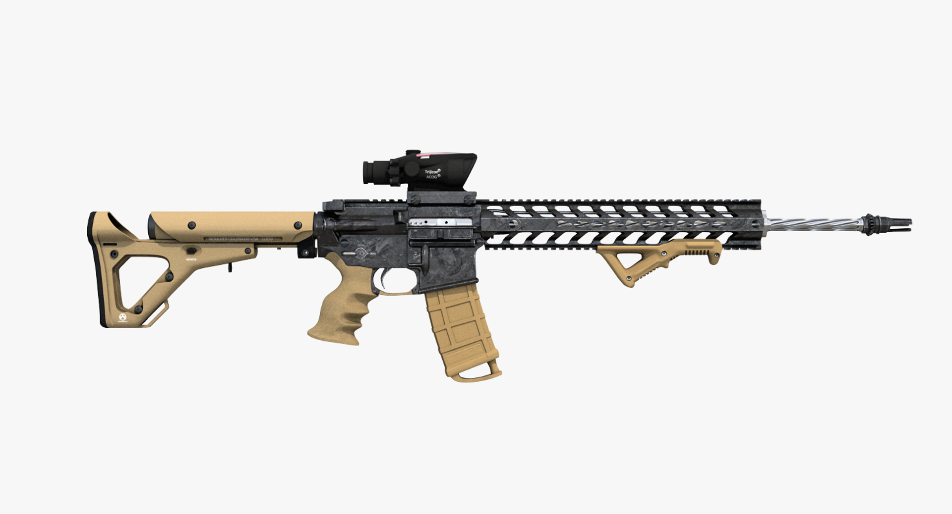 Assault Rifle Ar-15 3d Max