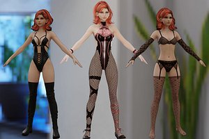 3D Eva Character Rigged PBR cute and sexy girl blender