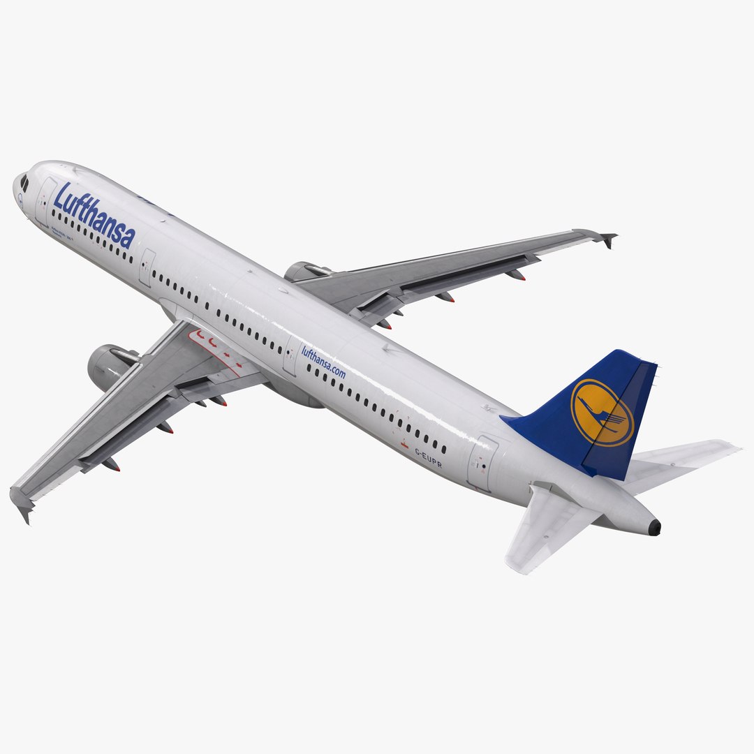 Airbus A321 Lufthansa Rigged 3D Model 3D model preview