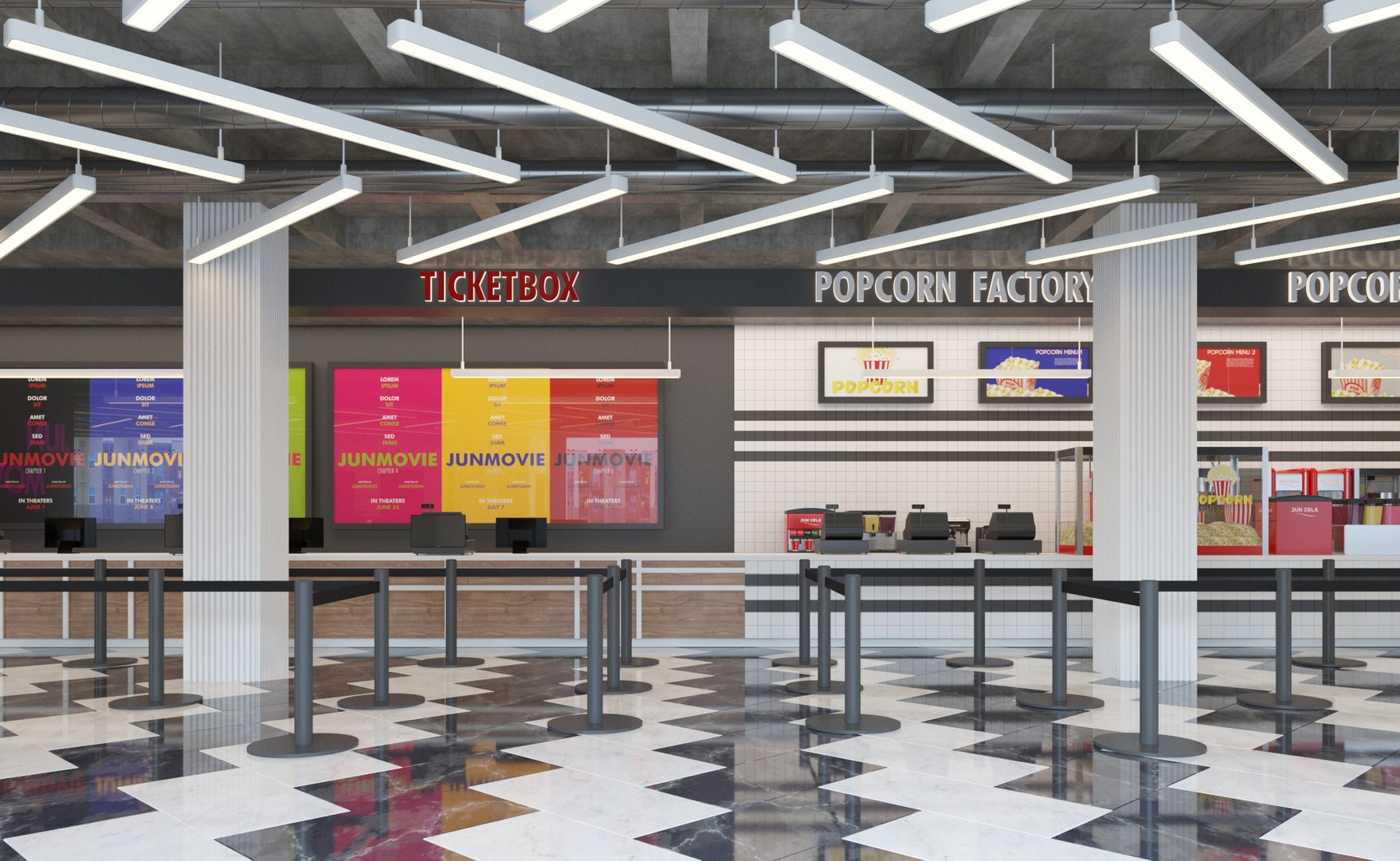 Movie Theater Lobby Interior 3D Model - TurboSquid 2054832