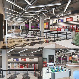 Movie Theater Lobby Interior 3D model