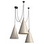 3er Set kleine Gipskegel Pendelleuchten Lampe Werkstatt Shop