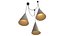 3er Set kleine Gipskegel Pendelleuchten Lampe Werkstatt Shop