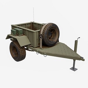 3D Military M8 Ammo Trailer