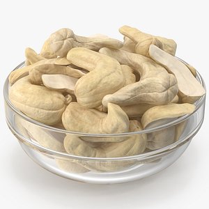 3D model Cashews in Glass Bowl 2